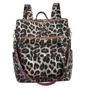 Convertible Guitar Strap Backpack- Brown Leopard